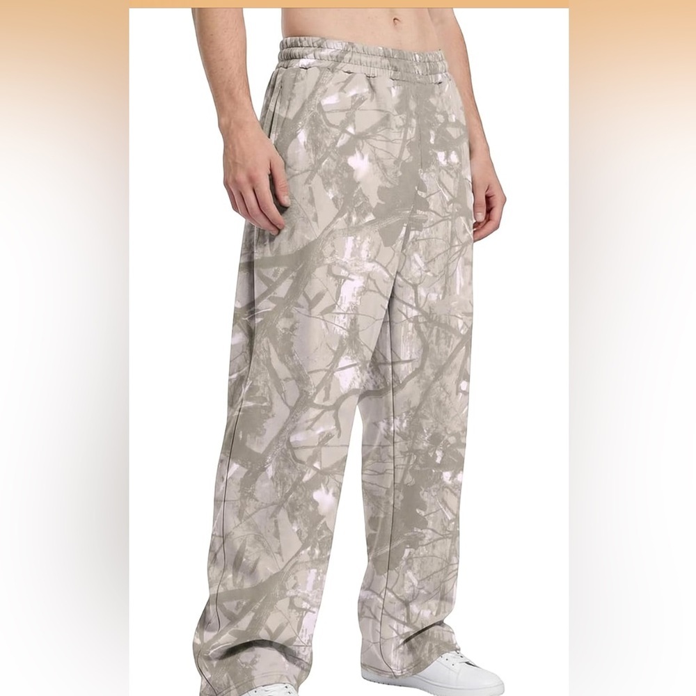 Mens Baggy Pants Athletic Graphic Print Joggers Workout Streetwear 058